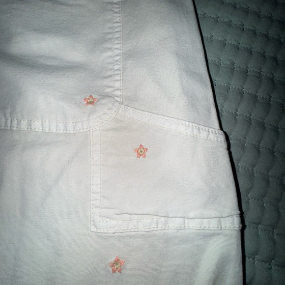 American Eagle Highest Rise 90s Boyfriend Shorts w embroidered flowers Size 18 - Picture 7 of 13